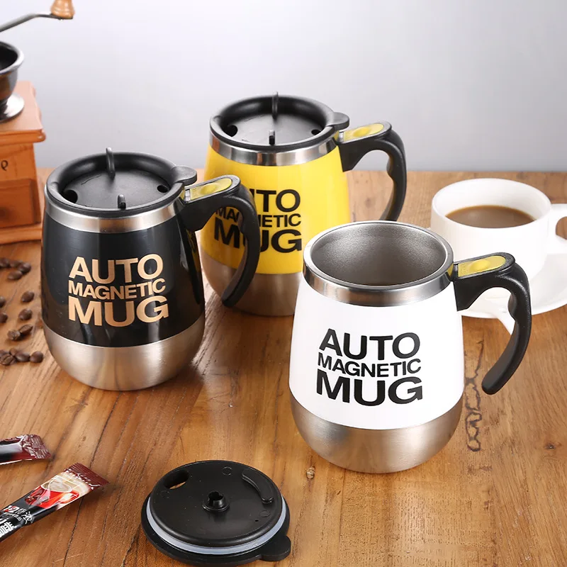 Auto Sterring Coffee mug Stainless Steel Magnetic Mug Milk Mixing Mugs Electric Lazy Smart Shaker Coffee Cup
