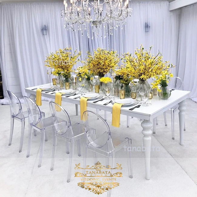 dubai wedding rectangle white mdf banquet table modern chinese restaurant furniture