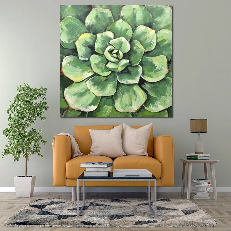 
Print picture cactus handmade canvas modern style for bathroom wall art 
