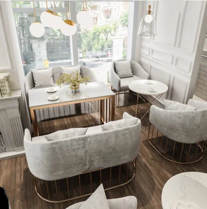 Leisure Nordic Sales Office Negotiating Tables And Chairs Combination Tea Shop Cafe Lounge Reception Sofa