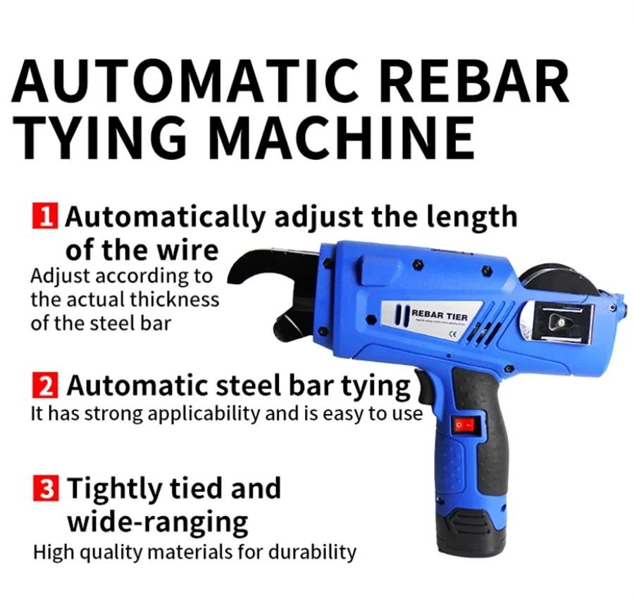 BRZZ Hot sale BT890 Steel Bar Rod wire tie twisting tool rebar ties gun 8-34mm cordless handheld steel bar strapping machine