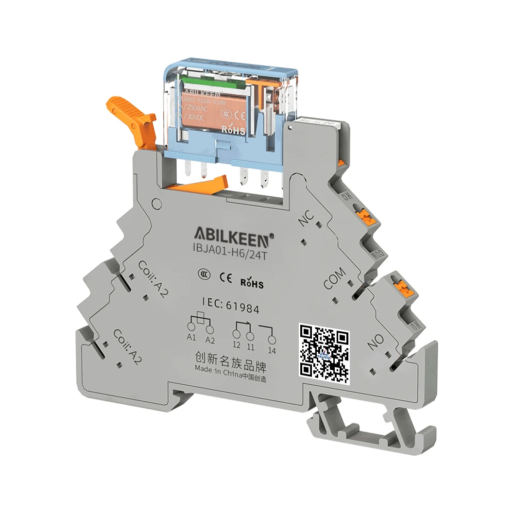 ABILKEEN Manufacturer of the slim relay socket IBJA-41F-1Z-C4-1 6A 300VAC 2500V/S Slim Relay module