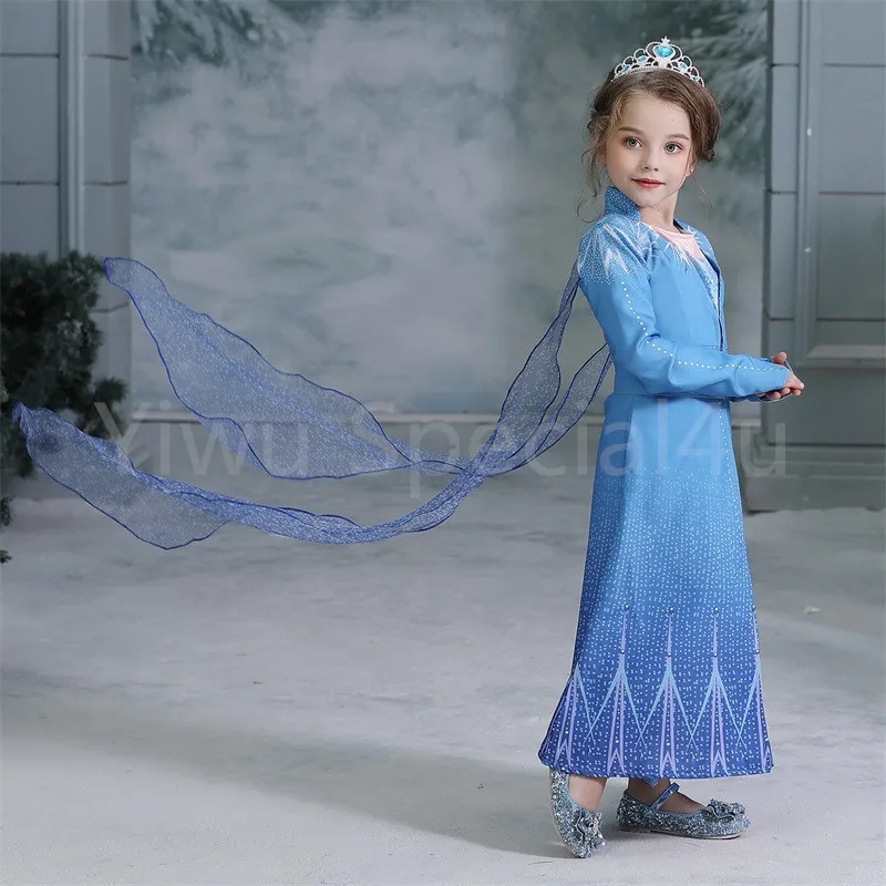 RTSWY-346  2020 Frozen 2 elsa dress Children Wear Kids Role Play Frozen Elsa Cosplay Dress