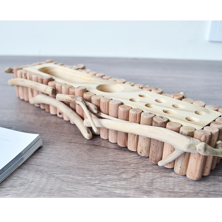 Square Personalize Desktop Novelty Wooden Business Card Box Holder Case, Pen Holder With Business Card Holder