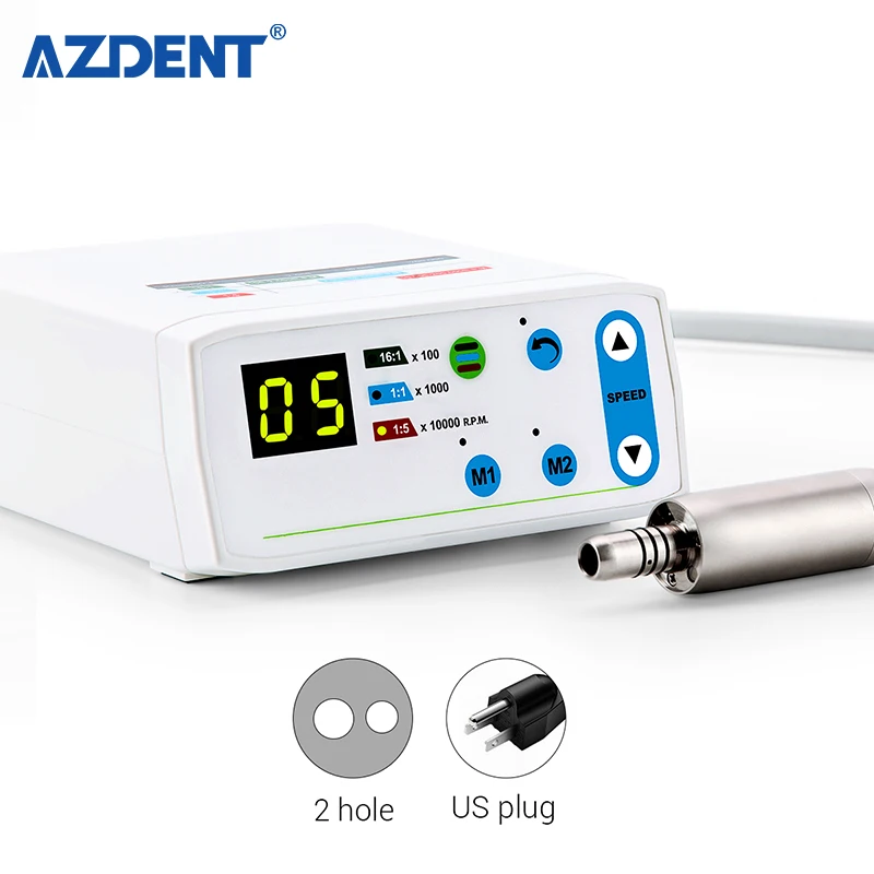 Azdent Portable dental brushless micromotor LED Lab electric motor for contra angle low speed handpiece