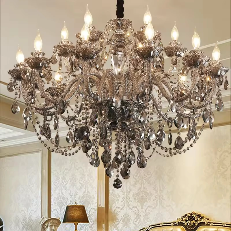 12+6 Arms  Crystal Dining Room Lights Chandelier Pendant Hanging Interior Decoration