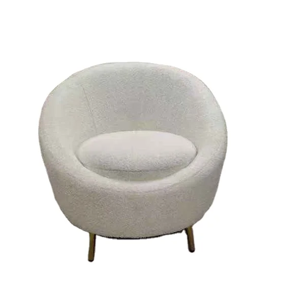 2022 new modern style stainless steel leg fabric leisure chair berber fleece upholstery armchair for living room