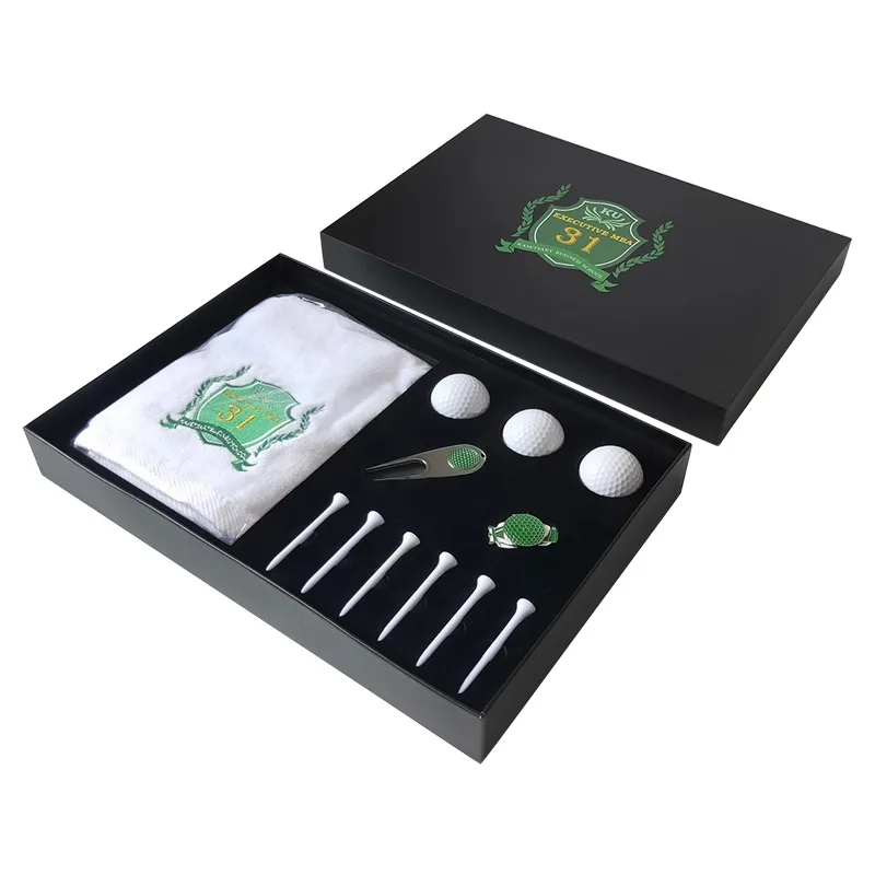 Customized Golf Ball Set Golf Club Specialty Tools and Hap Clip Marker Set Custom Boxed Logo Golf Gift Set