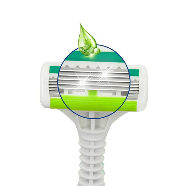 HW-B509DR Hot sale Haowell Stainless steel  Sharp 5 five Blade shaving razor with TPR Handle mens daily shaving OEM