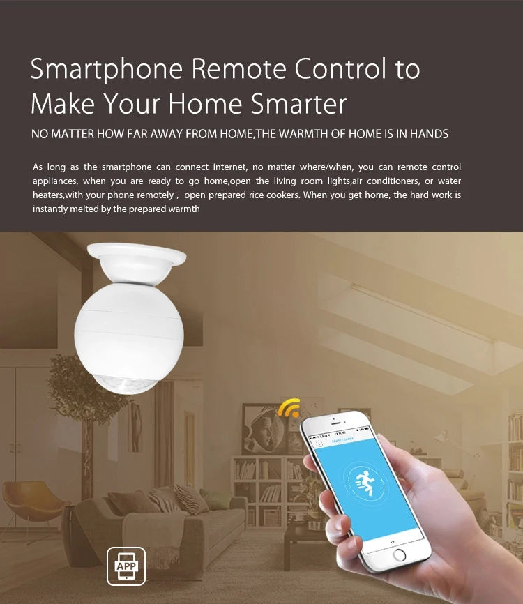 360 degrees tuya wifi PIR motion sensor Alert Sensor app remote control home security sensor Private designed
