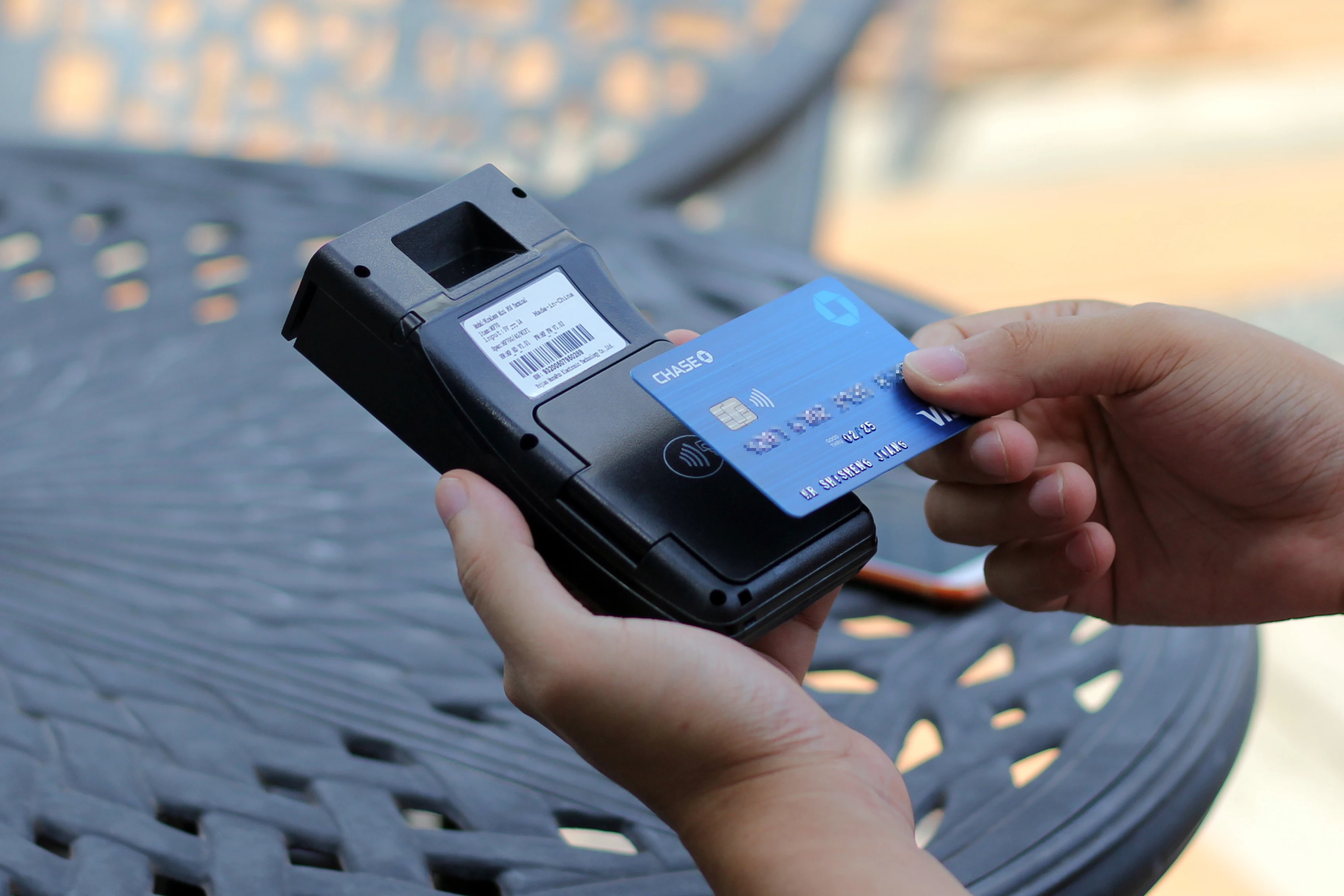 4G Карманный POS-терминал с NFC для оплаты кредитной/дебетовой картой Visa