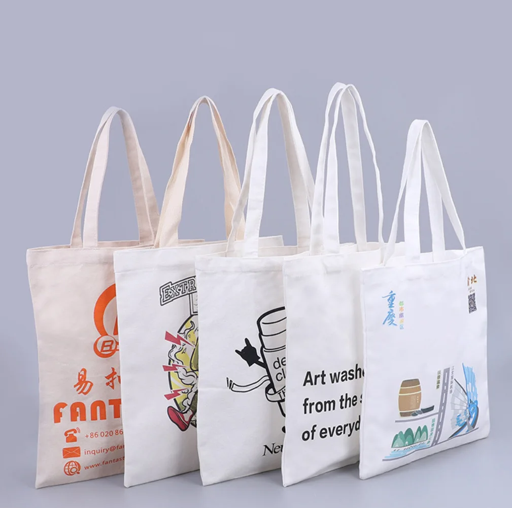 Custom Printed Promotional Cotton Canvas Calico Tote Shopping Bag, multicolor eco cotton canvas bag
