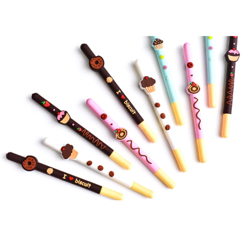 Fruit chocolate biscuit cute Pocky cartoon gel pen student stationery for promotion