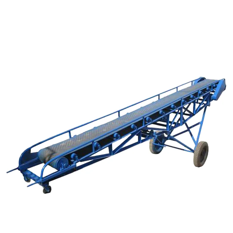 Truck Loading Material Handling Adjustable Height Movable Construction Use Belt Conveyor