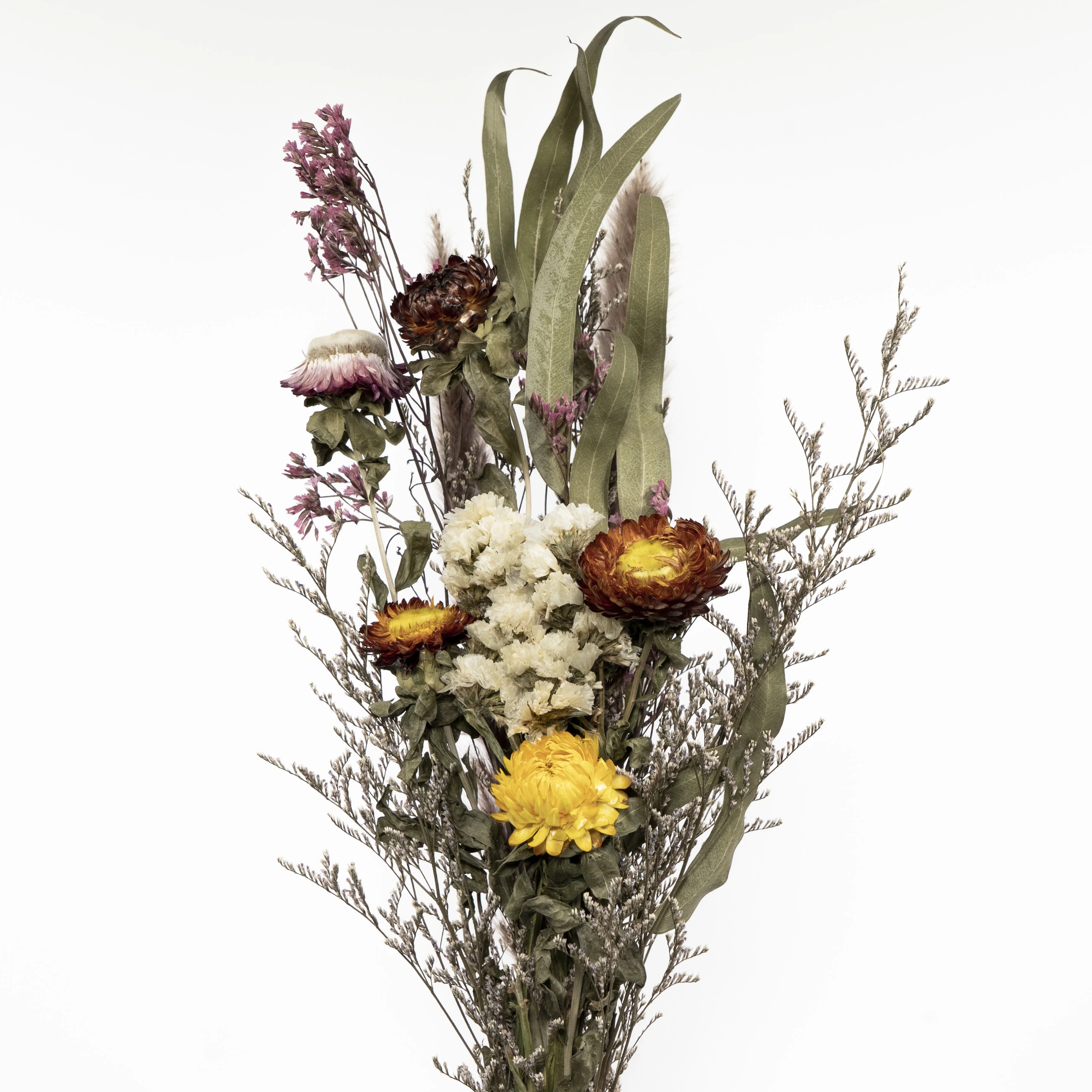 Wholesale Amazon Hot Selling Home Kitchen Wedding Arrangements Decoration Daisy Caspia Statice Rose Dried Flowers Bouquet