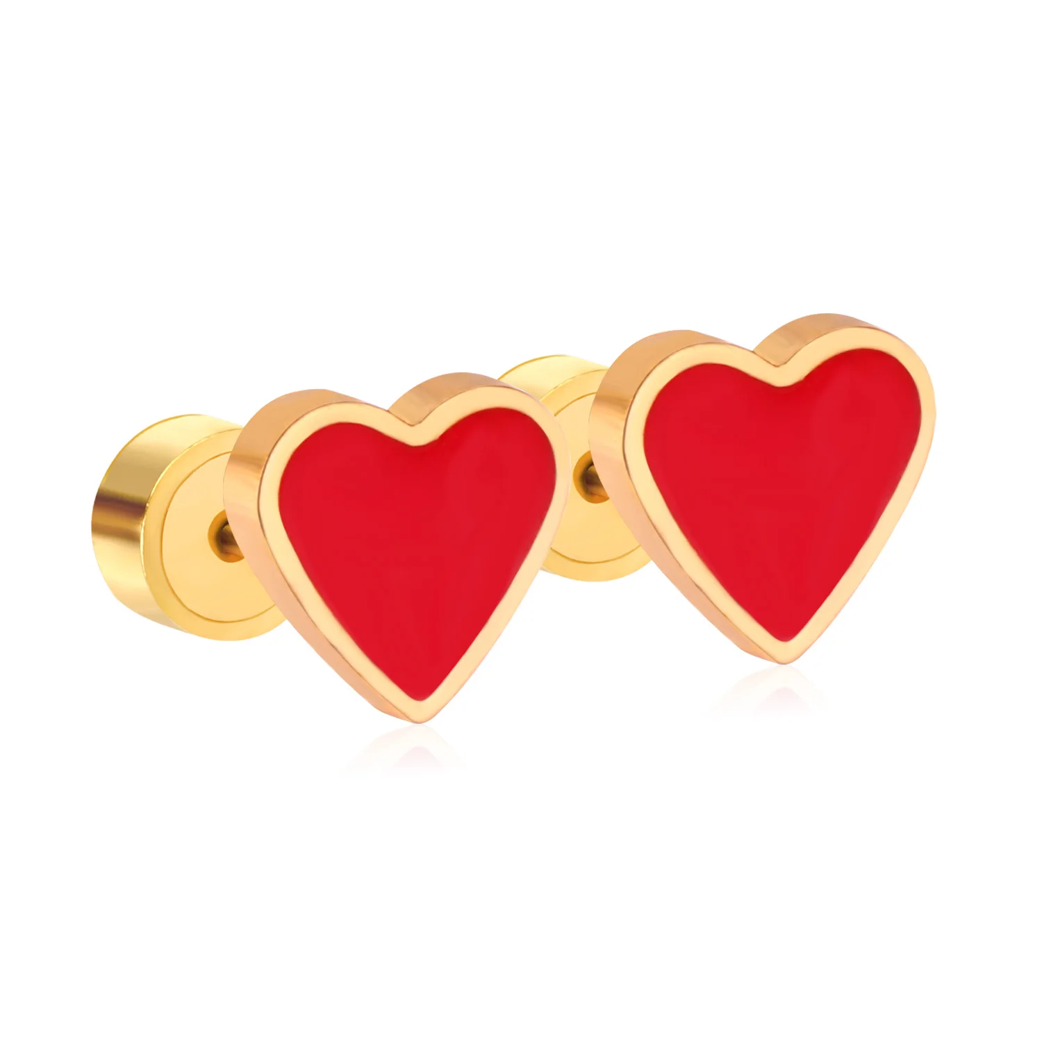 Cheap Jewelry Earring Stud Earring Heart Shape Stainless Steel Earrings For Women & Kids