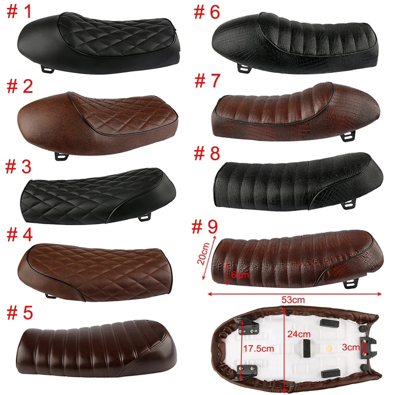 Совместимо с Honda CB Yamaha SR GN CL, винтажное седло для Кафе Racer