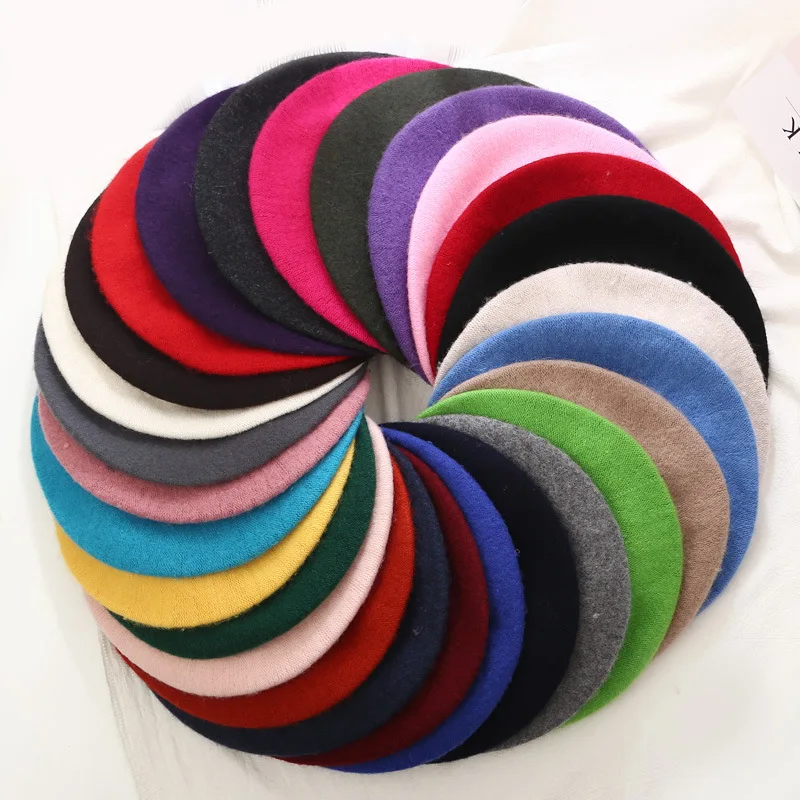 Wholesale Custom Luxury Fashion Ladies Woolen Cloth Fabric Women Beret Hat