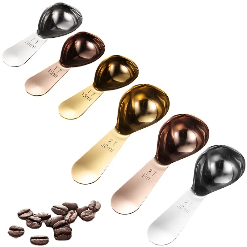 2&1 Tablespoon SUS 304 Stainless Steel Utensils Set round round Tea Spoon and Scoop for Coffee Dessert Kitchen Measurements