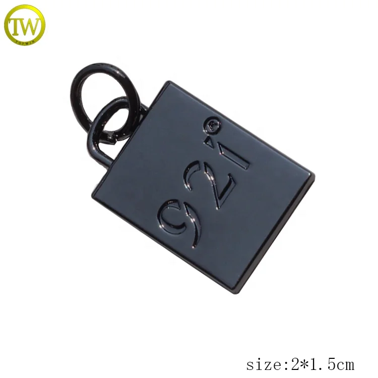 Fashion Square Shape Necklace fitting Customized Engraved Charms Gunmetal Letter Tags For Bracelet