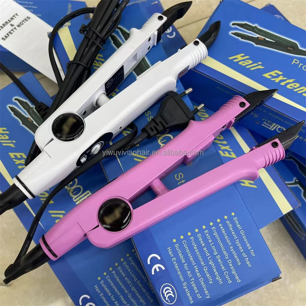 Black Pink White Purple Adjustable Temperature Hair Salon Fusion Iron Connector for Keratin Bond Hair Extensions