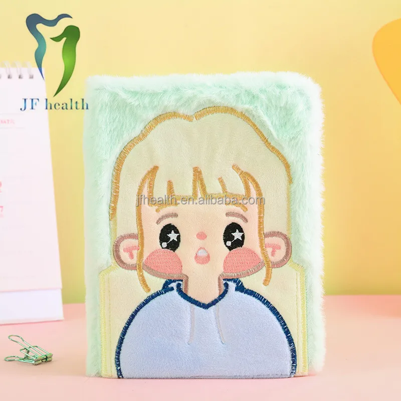 Wholesale plush coloring page notepad cute plush student handbook book girl heart creative notebook