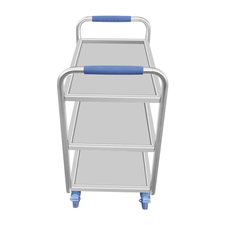 Dimensions custom three-tier stainless steel dining car Hotel hand pushed dining car can be assembled with removable trolleys