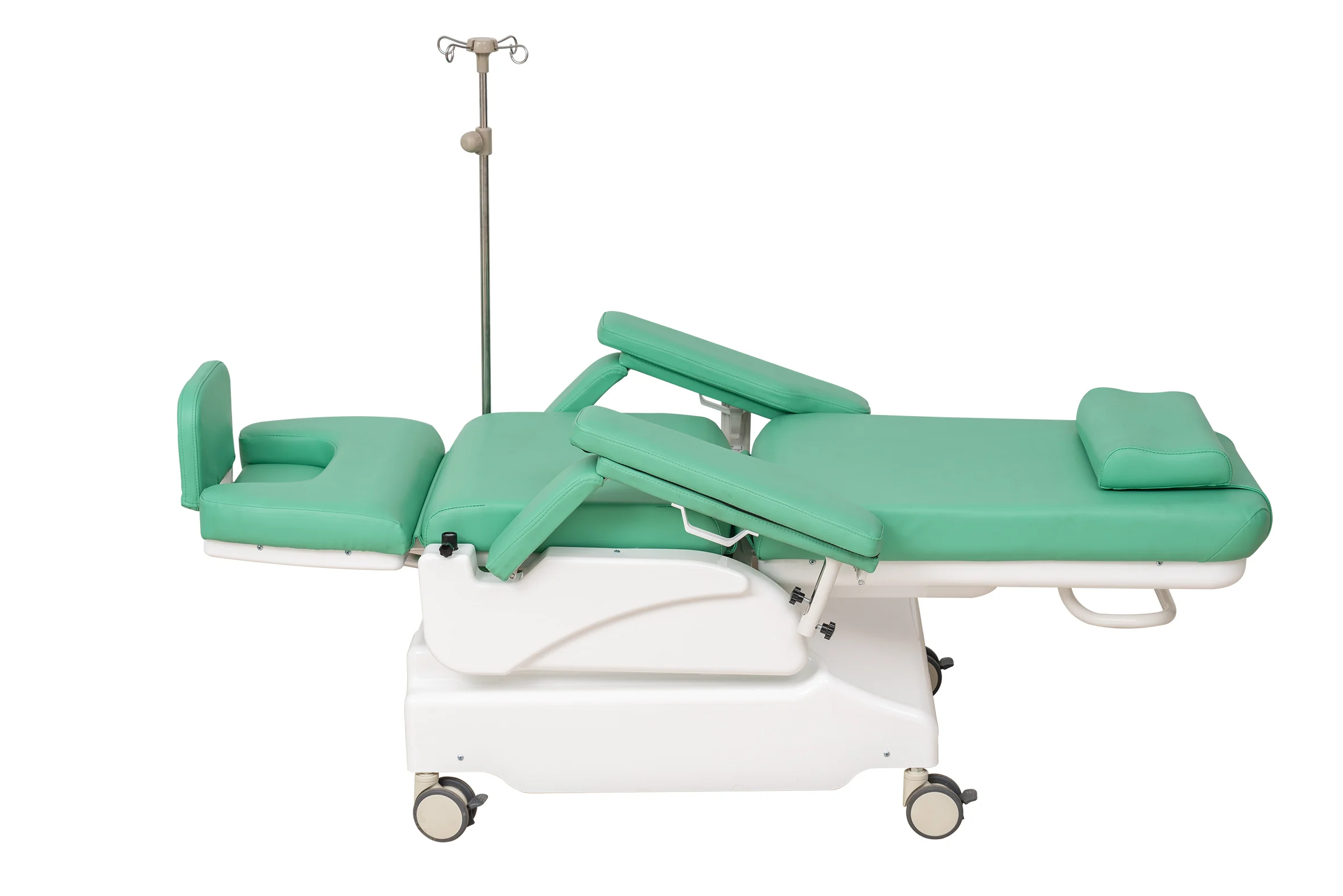 Hospital Mobile Electric Blood Donation Chair Adjustable Dialysis Chair with IV Pole for Patient