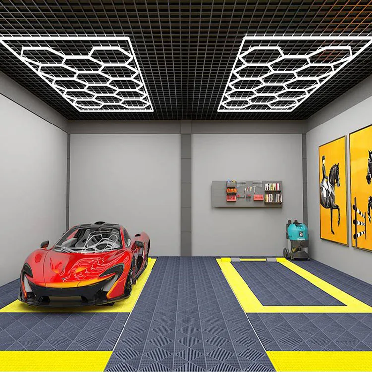 Wholesale Car Washing Booth Car Ceiling Detailing Lights Garage Lamp Car Hexagon Led Light