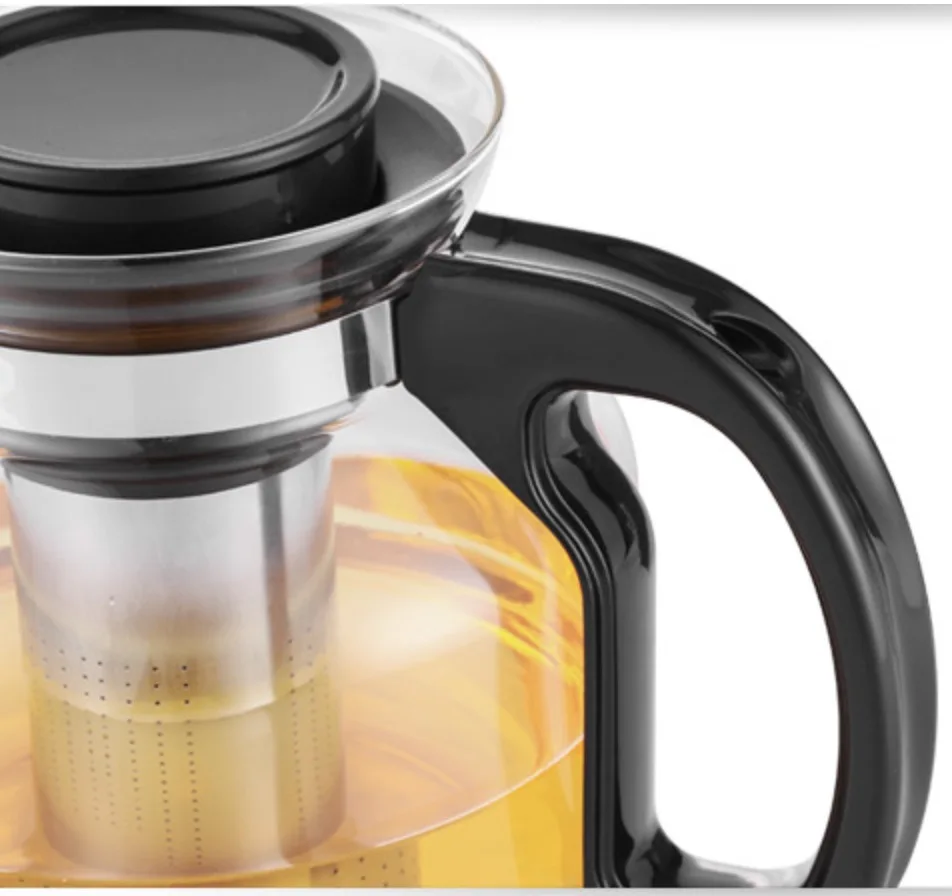 Turkish Japanese Borosilicate Glass Teapot 1800ml/2200ml/2600ml Big Handle Tea Kettle Stainless Steel Removable Infuser Home Use