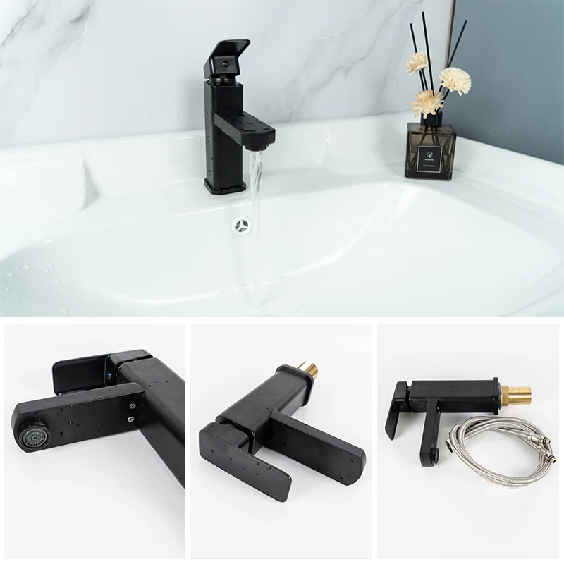 
2021 modern black ABS polished faucets water mixers taps wash basin 