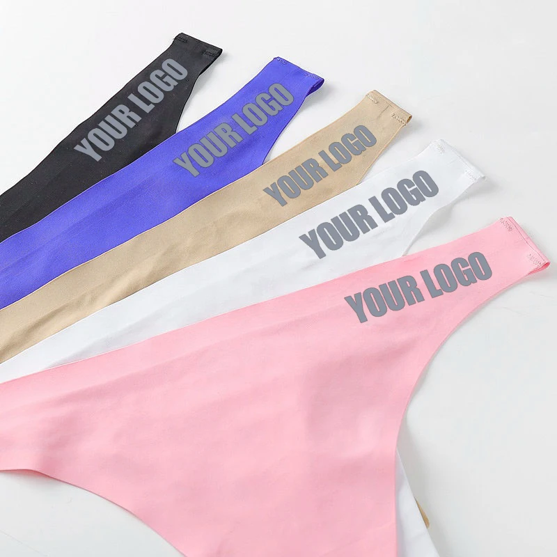 
Custom LOGO High Cut Print Thongs Sexy T Back G-string Panty Seamless Pink Thong Panties For Women 