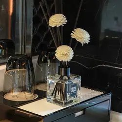 Avertan frost empty round square 120ml glass aroma reed diffuser bottle with wick aromatherapy