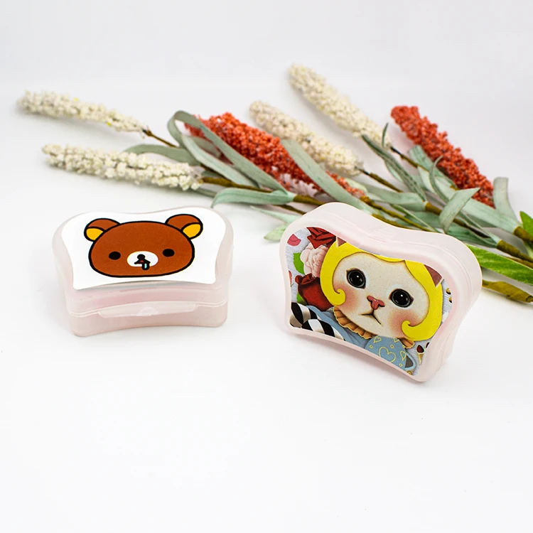 Wholesale Lovely Fashion Candy Color Pocket Mini Contact Lens Case With Mirror