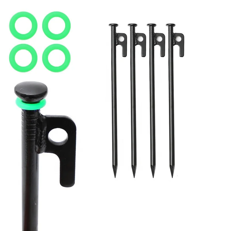 Wholesale Inflexible Tent Stakes 20CM Heavy Duty Metal Tent Pegs for Camping Steel Tent Stakes Unbreakable