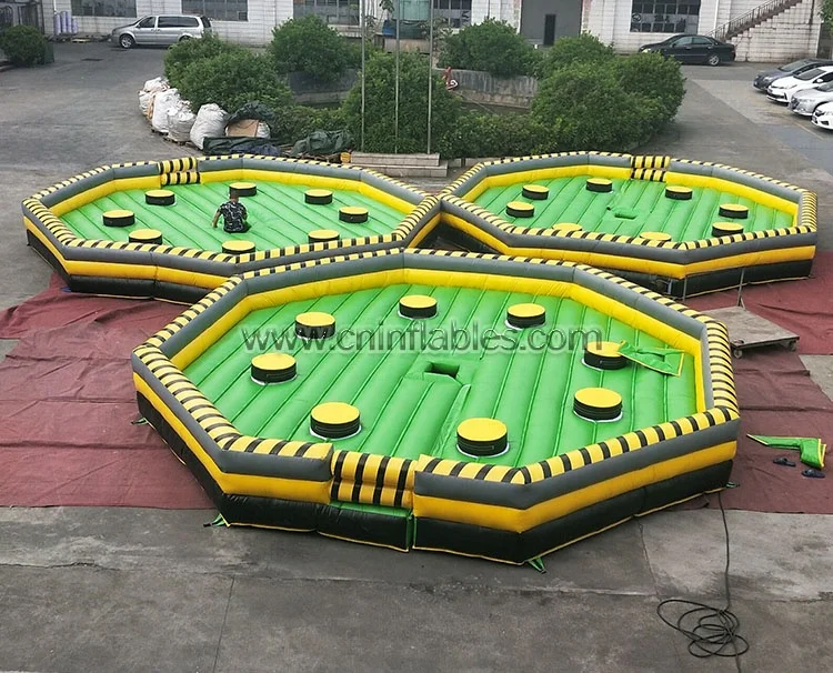 Orient Inflatables popular giant Toxic meltdown mechanical interactive inflatable wipeout action game