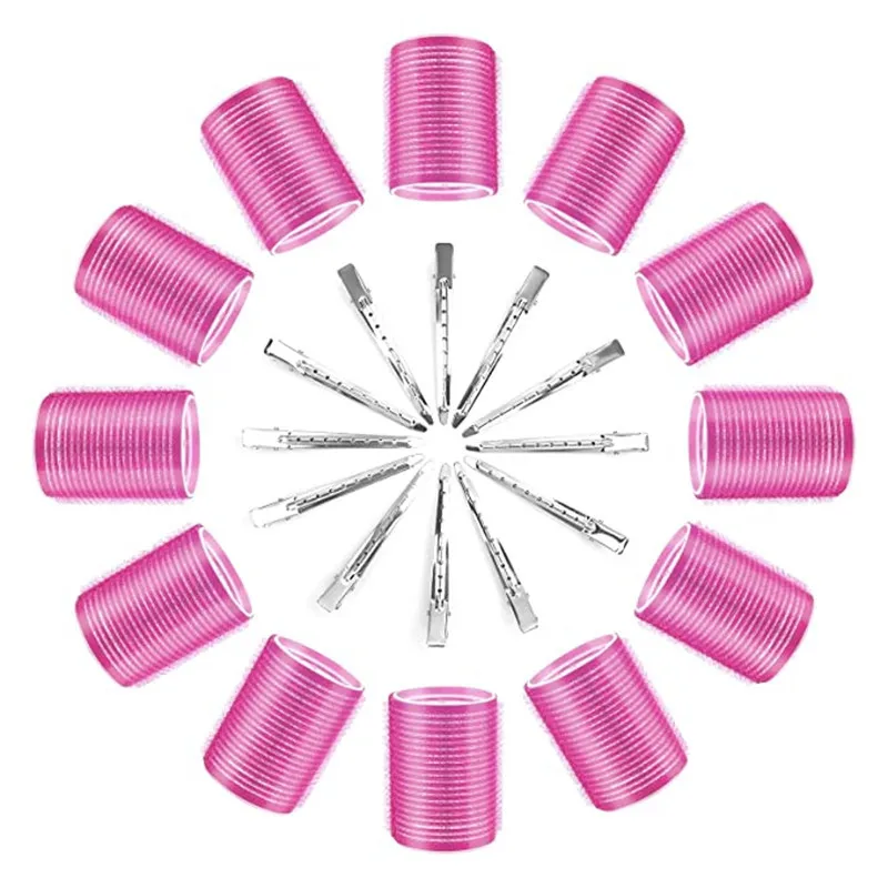 2022 Hot Sales Curl Private Label Hair Rollers Set Hair Roller Curler Flexible Plastic Hair Roller With Clips