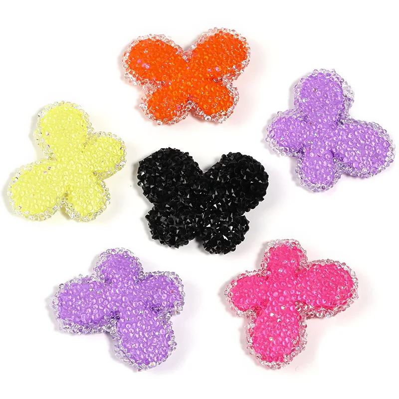 Sugar Bead Crystal Butterfly Rhinestone Acrylic Pen Beads for Jewelry Bracelet Making Phone Keychain DIY