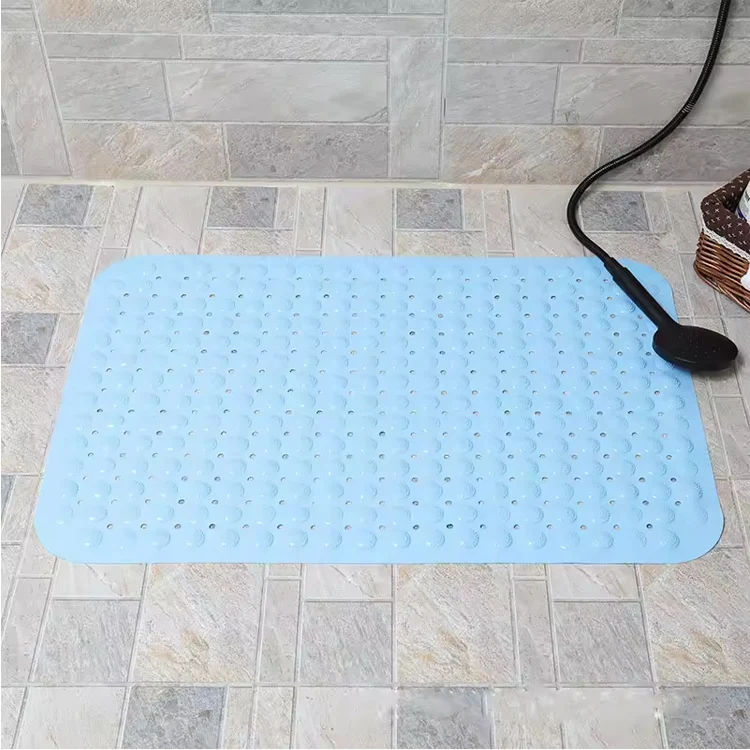 Waterproof Dusek Bath Mat Absorbent Non-Slip PVC Bathroom Rug Shower Foot Massage Bath Mat with Suction Cups Drain Holes