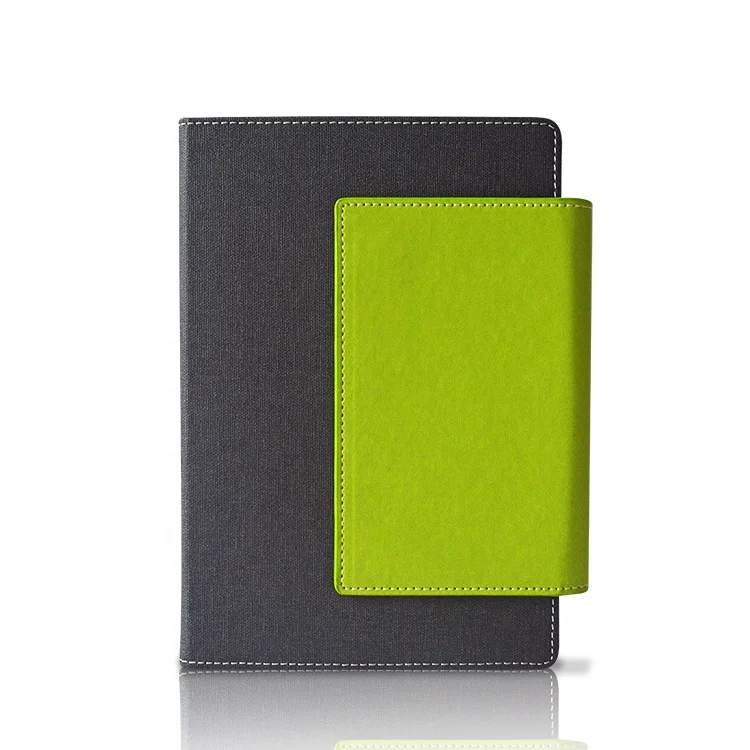 Custom Logo A5 Notebook With Pen Journal Diary Planner Agenda High Quality Green PU Leather Notebook Hardcover Business Notebook