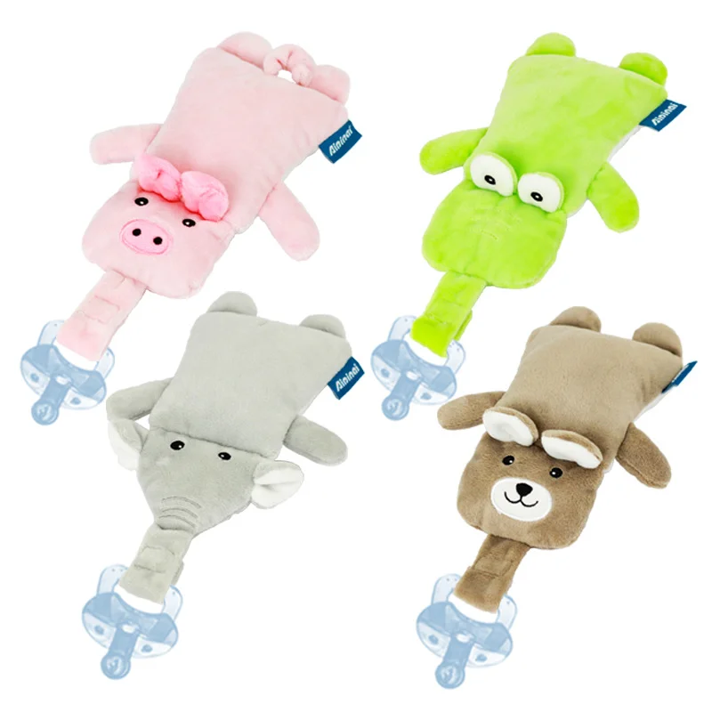 Hot Sale Baby Animal Pacifier  Plush Toys Newborn Sleeping Soft Baby Plush Comfort Toy Clip