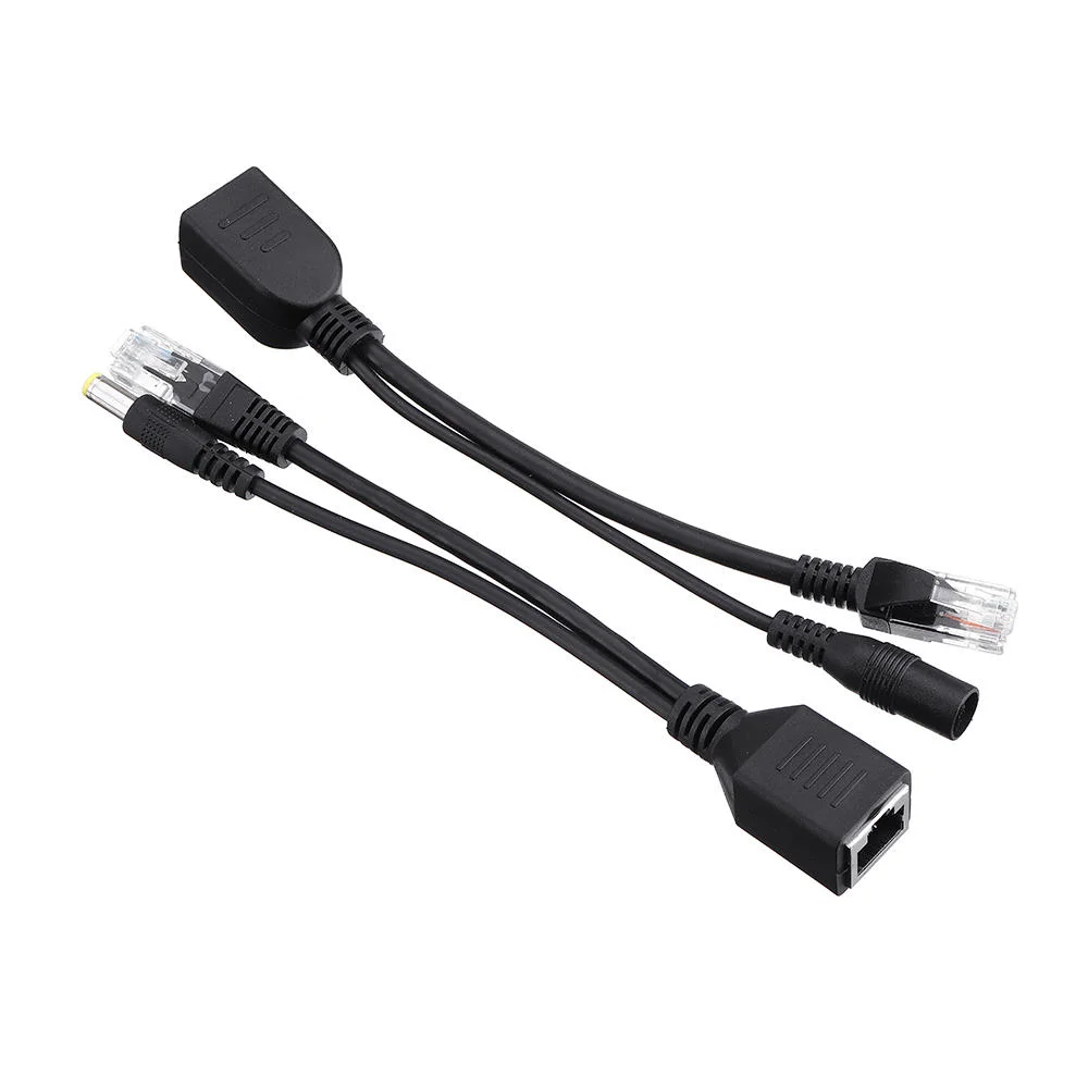 1 Pair POE Adapter Cable Tape Screened POE Switch Cable POE Splitter Injector Power Supply 12V Synthesizer Separator Combiner