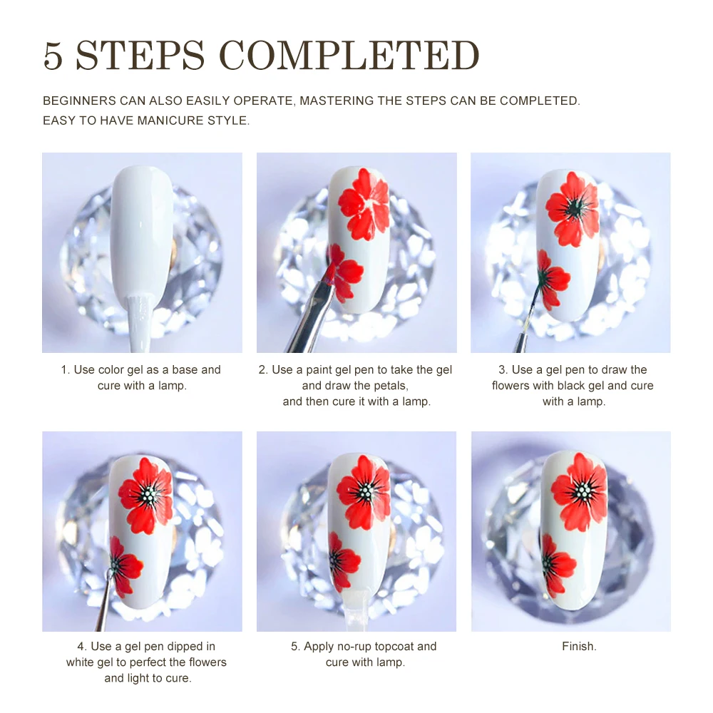 Caixuan Soft Gel Press on Nails Art Painting No Wipe Painting Gel Gel Nail for Wholesale