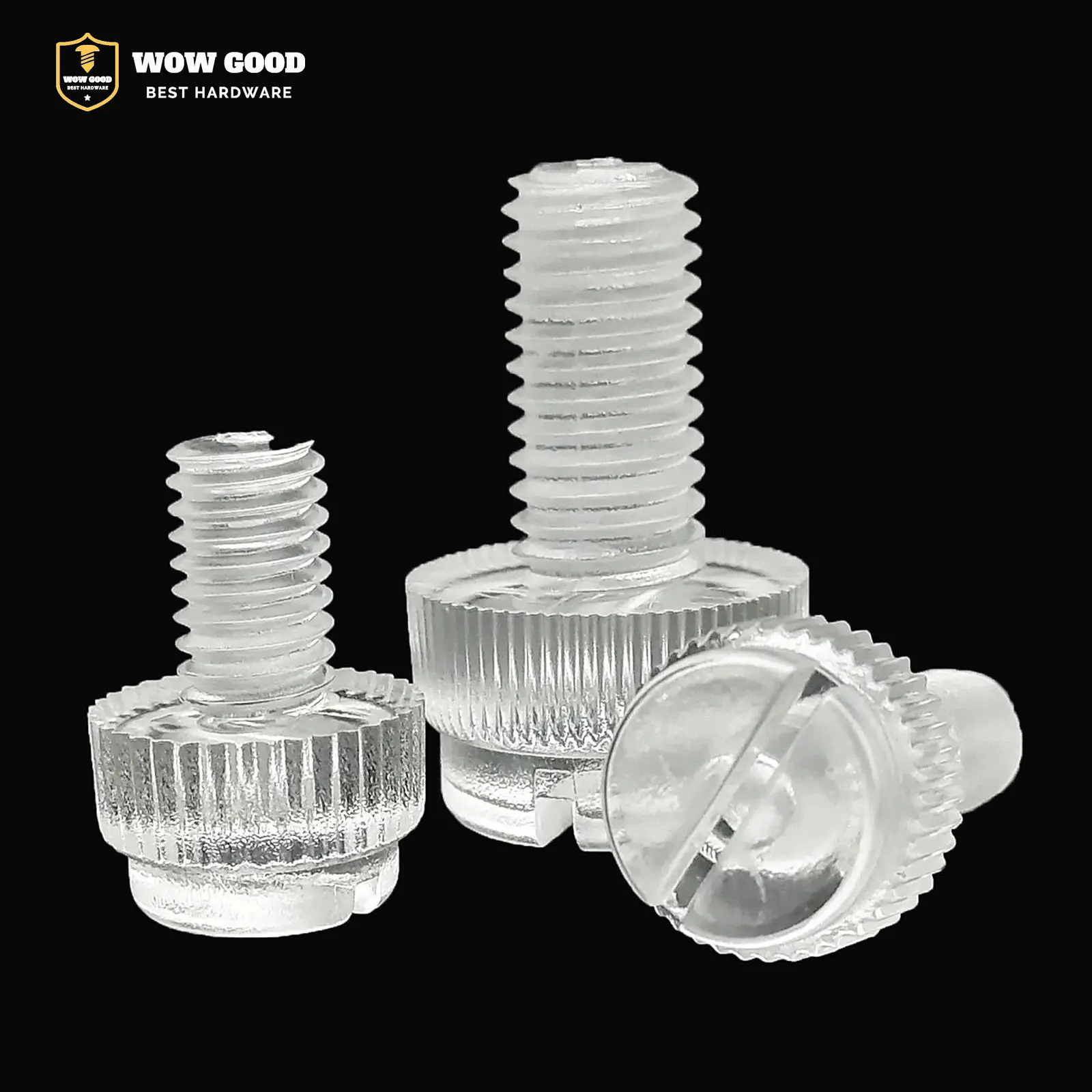 M3 M4 M5 M6 M8 Acrylic Clear Transparent pc case Plastic Knurl Slotted Head Knurled Twist screw Hand Thumb Bolt Screw DIY