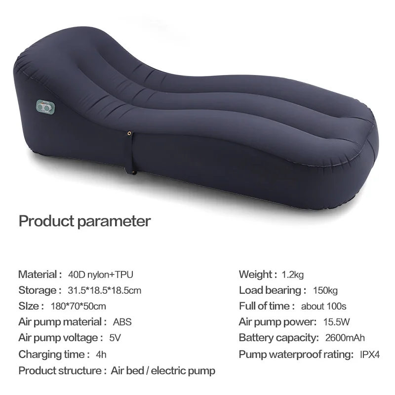 Automatic  Lazy Inflatable Lounger Air Sofa Bed Movie Chair Relax Inflatable Seat Sofa