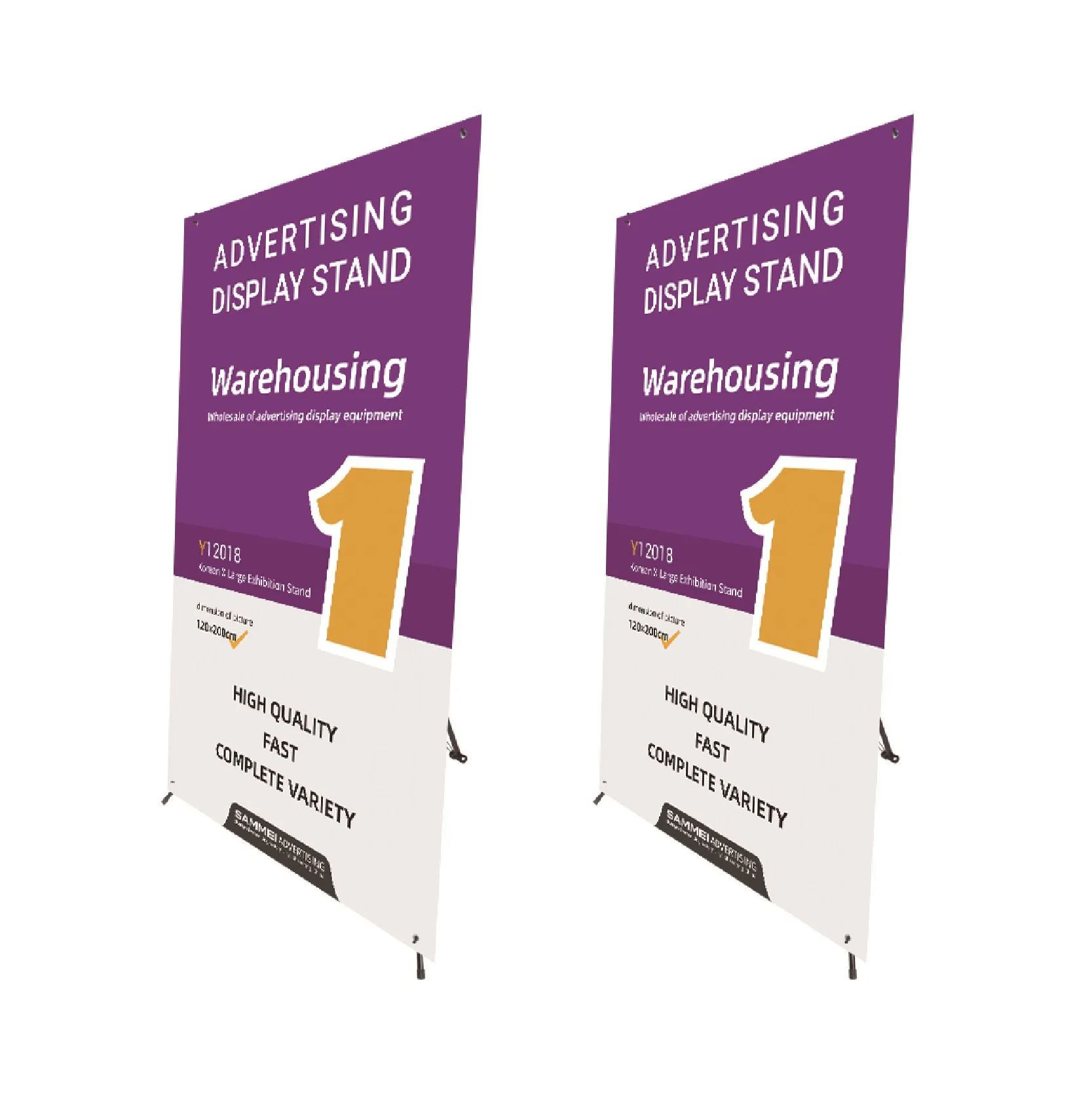 Functional Standard Outdoor Outside 1.2*2.0m Big Korean Style X Banner Stand