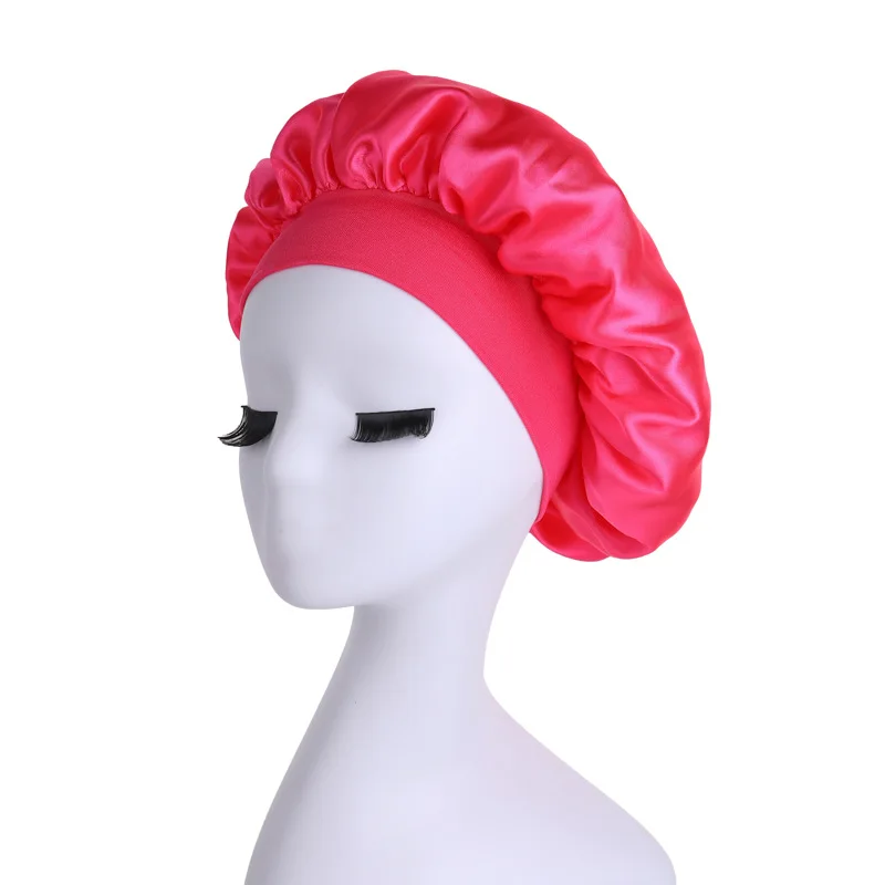 Wholesale Fashion Beauty Hair Bonnet Hats Custom Logo Satin Silk Night Sleep Hair Bonnet Hats For Women