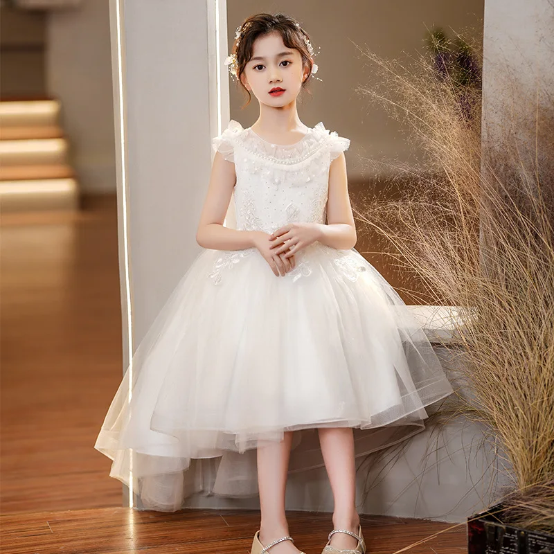 Formal dress Pompous gauze host model catwalk show performance dress trailing female baby princess skirt summer