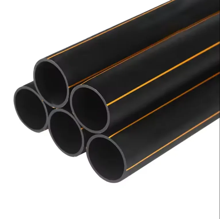 Good Price Factory SDR11 HDPE Pipe with Yellow Line Strips for Gas