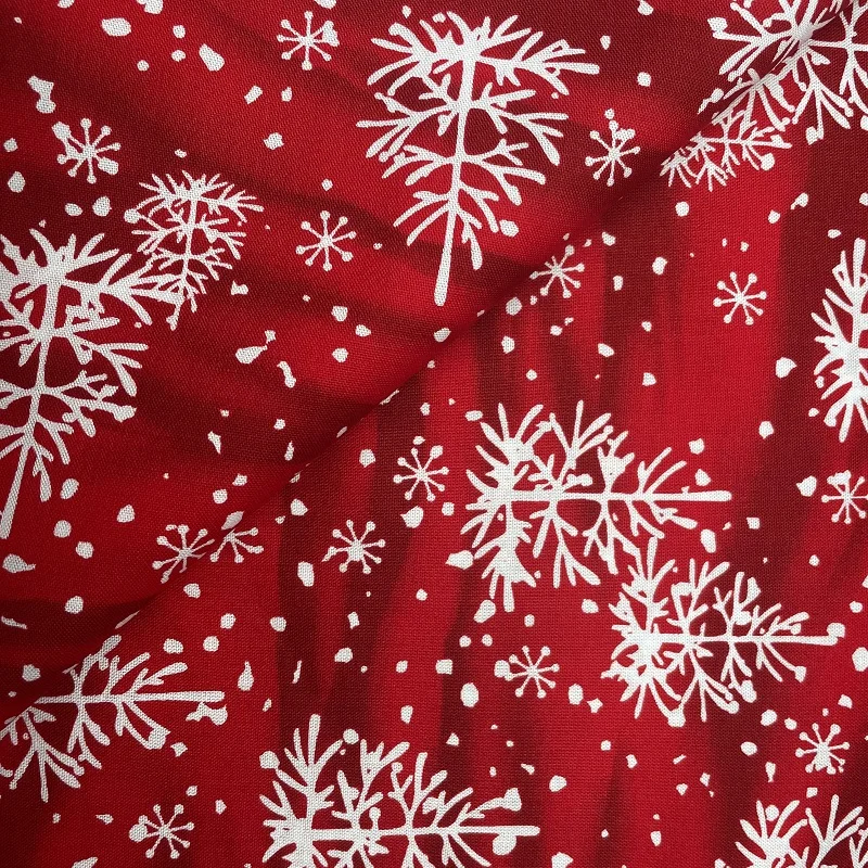 Hot Selling Beautiful Customized Snowflake Printing New Year Design Cotton Fabric